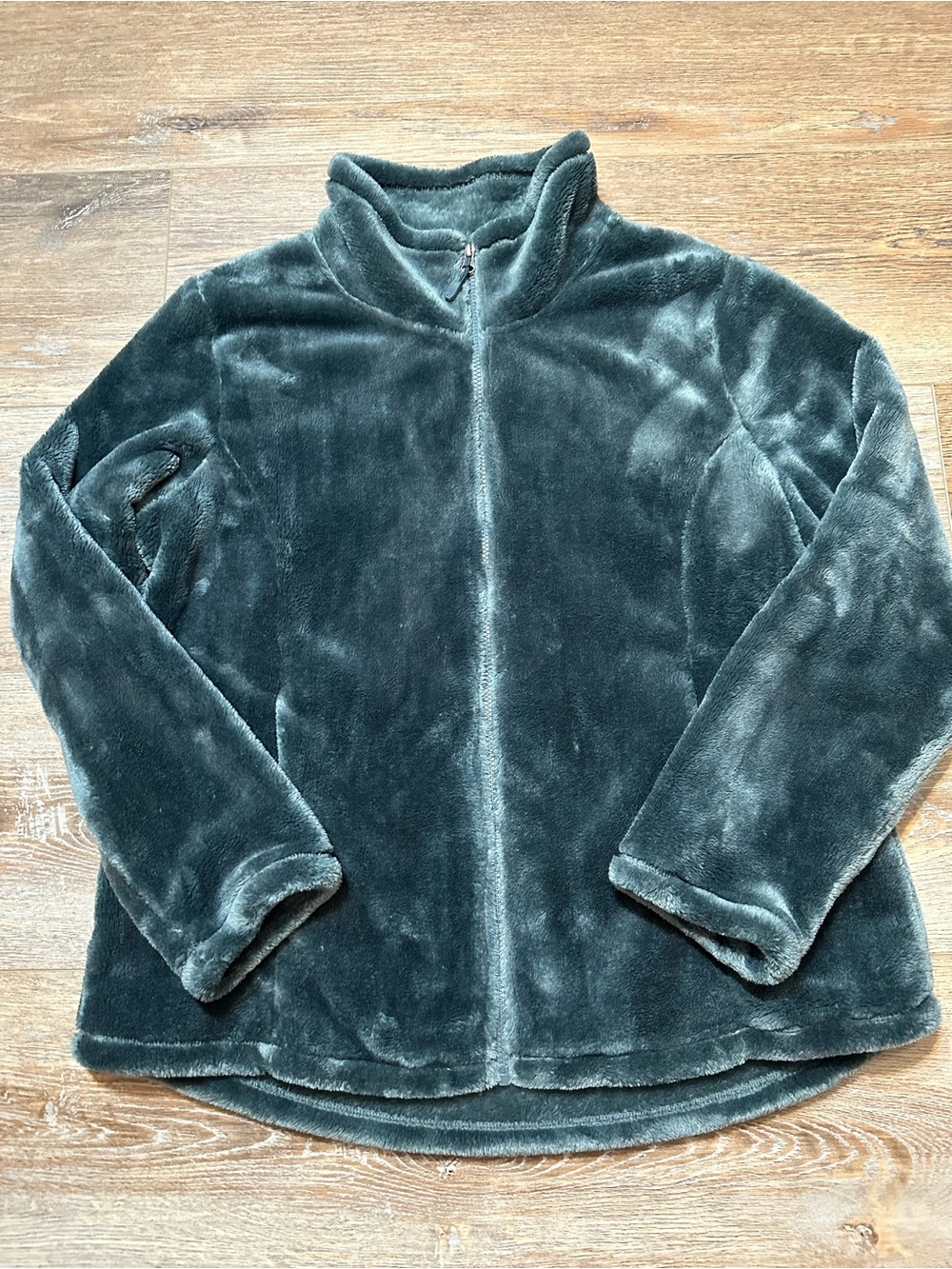 32 Degrees Plush Full-Zip Jacket in Dark teal Green size XL
